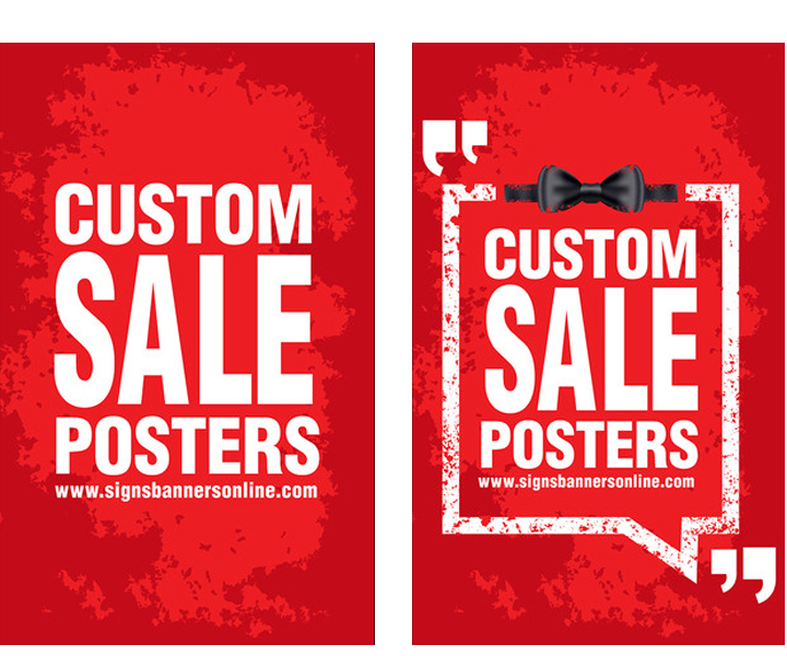 Custom Posters for Window Display Grunge style with chalk board border design on the custom poster idea