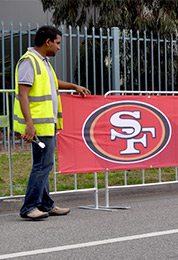 SF Portable Event Fence Covers (printed banner signs).