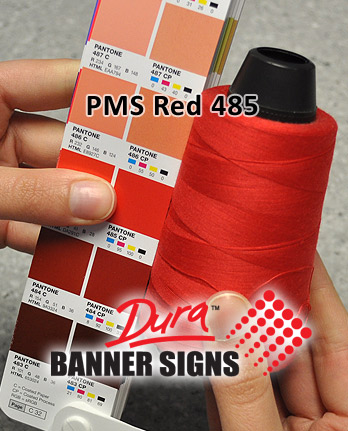 Red color for sewing banner displays