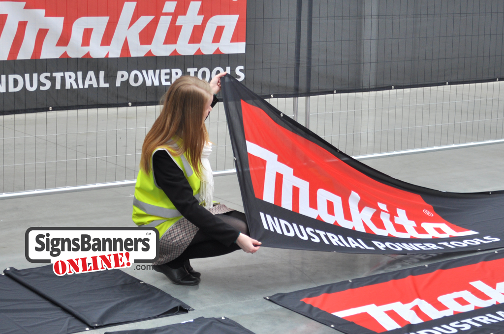 Factory banner signs made for Makita Industrial Power