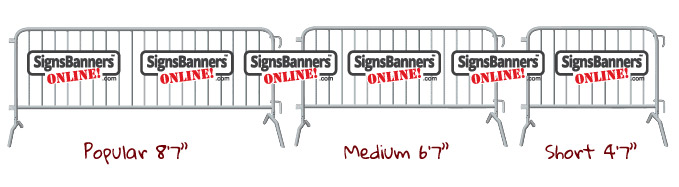 Common barricade sizes used at public events