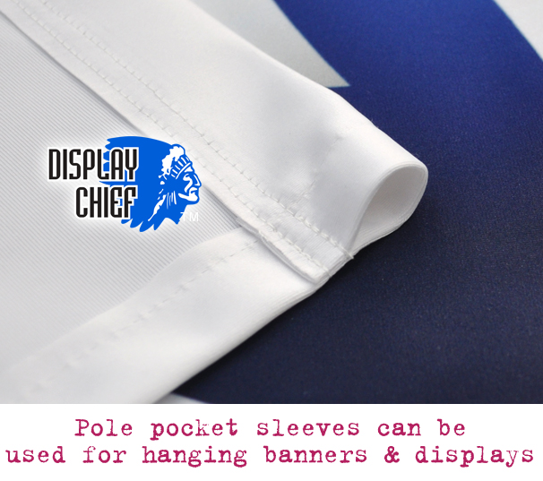 All our pole pockets have double seamed stitch along the hanging edge.