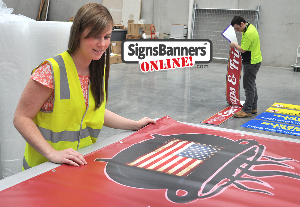 Custom made USA designs and gen purposing for all customers is available when you use S B O as your banner sign supplier.