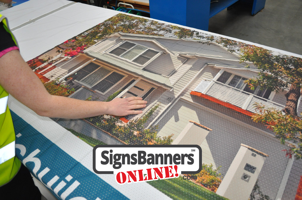 Real Estate proposals and illustrated drawings come alive when printed on a banner sign for buyers and sellers in the real estate business. This house is illustrated and printed on the banner sign material.