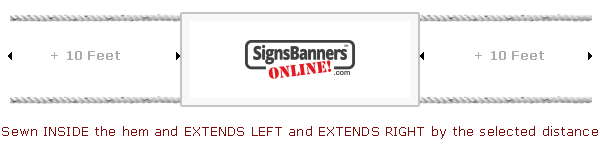Custom banner sign with extended rope each end