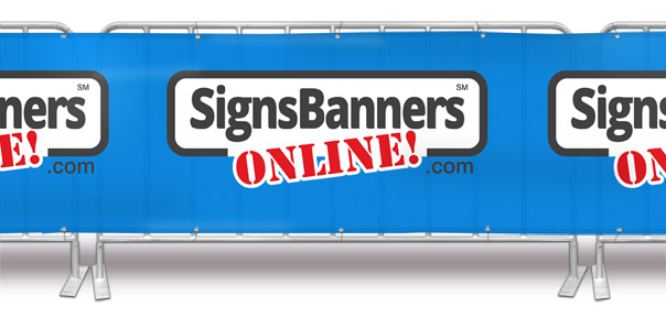 Span your seamless printed advertising event wrap across 2-10 or more metal sections with printed logo sign wrap