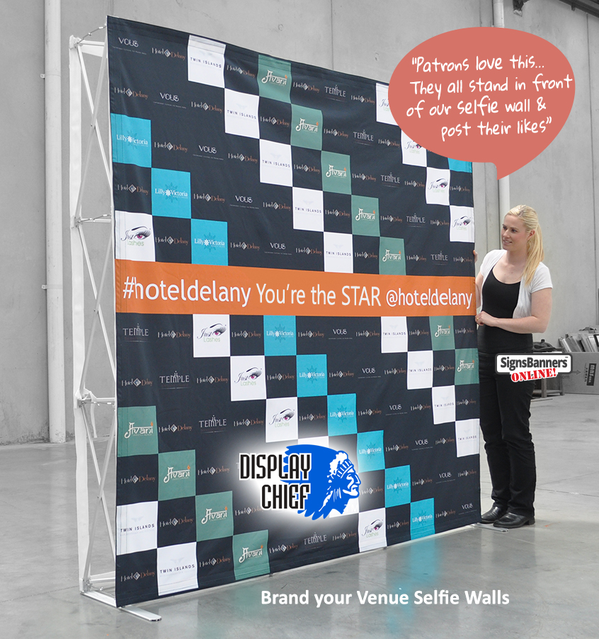 Question: How to get more likes on Facebook. Answer: Use a branded selfie wall.