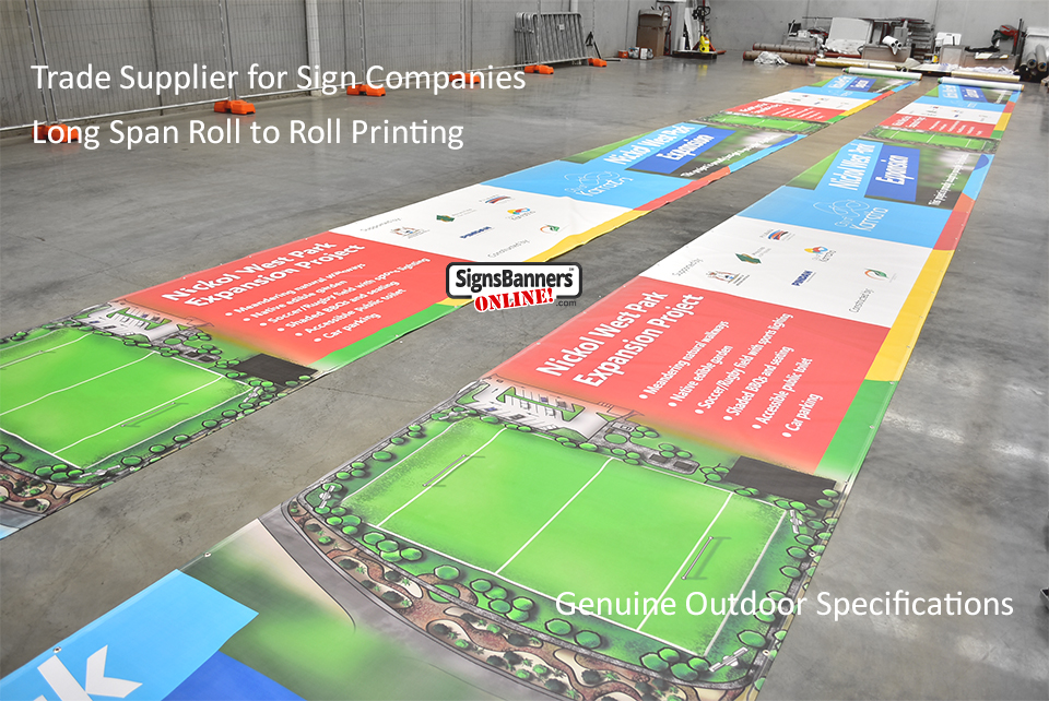 Long Span Roll to Roll Printing. Genuine Trade Printers.