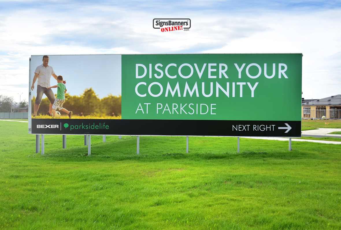 Freestanding billboard sign for vacant land development and new housing estate signage