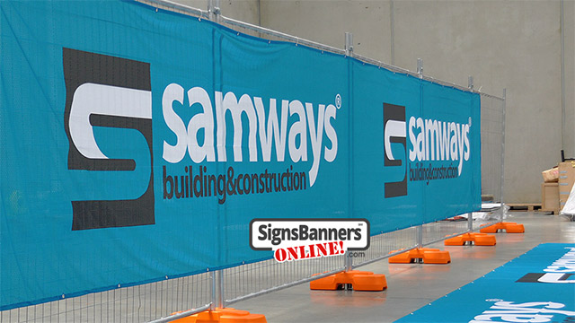 Construction firm branding, the banner identifies the vendor and strengthens the branding of the firm.