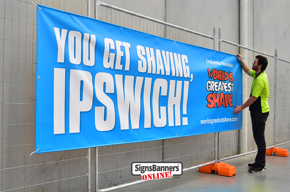 Example of custom banner signs for Ipswich QLD