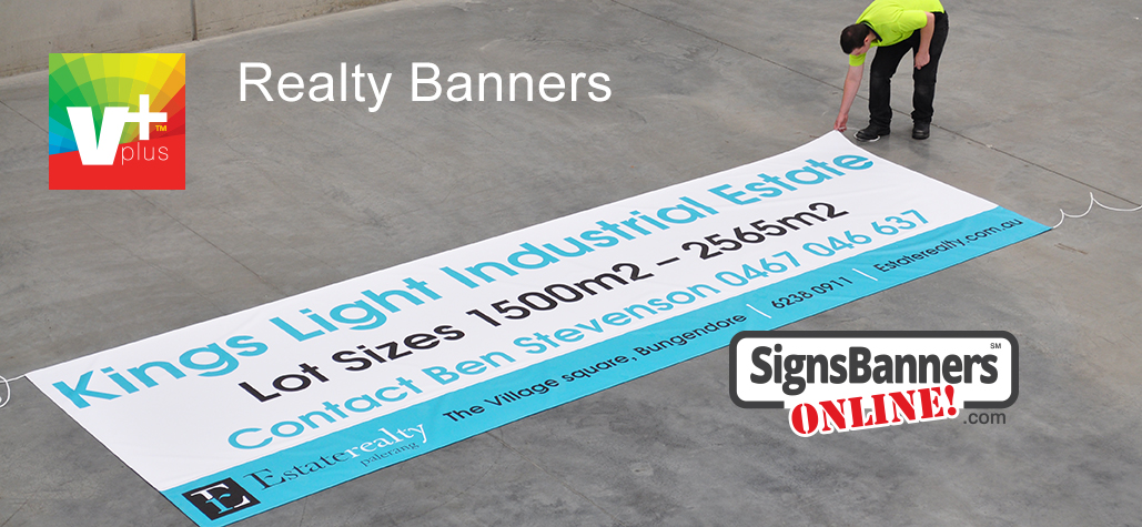 Real Estate Signs Banner with rope for attaching to land sale