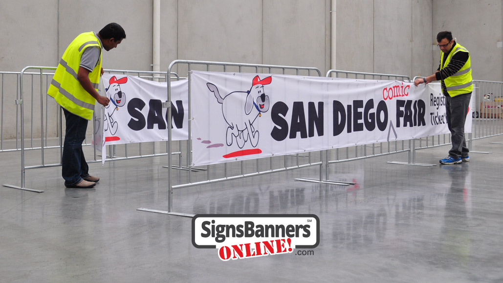 San Diego event graphcs printed portable fence banners with grommets for San Diego fair