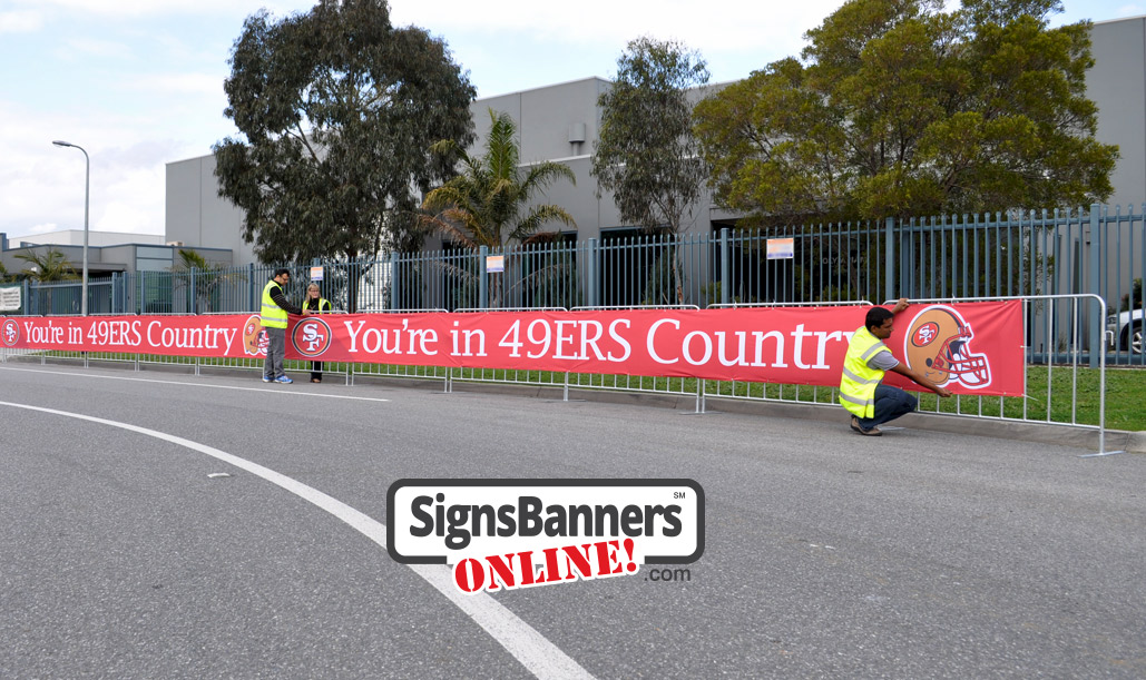 Event sign supplies - San Francisco roadside sign fencing and barrier covers