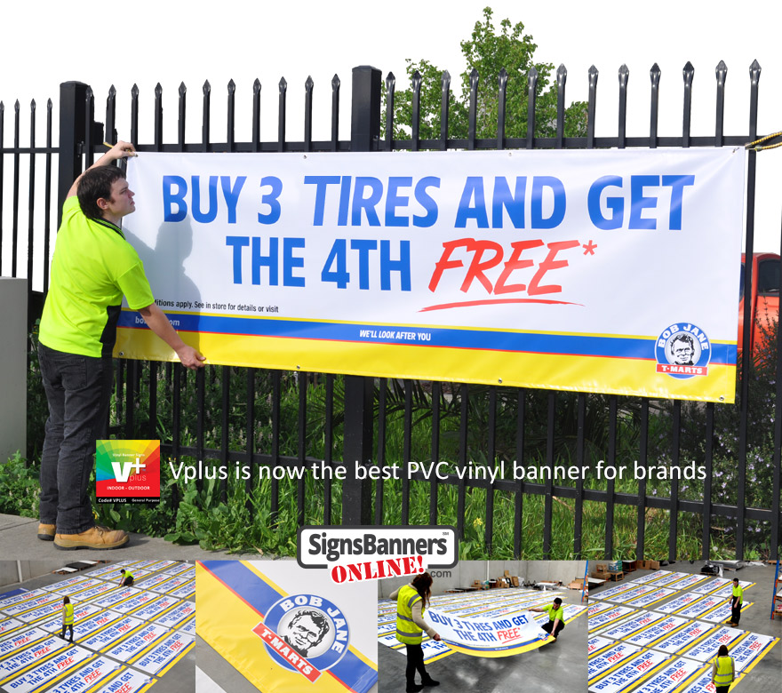 Vinyl Banners being made in the factory and shows the custom vinyl banner uses outdoor.