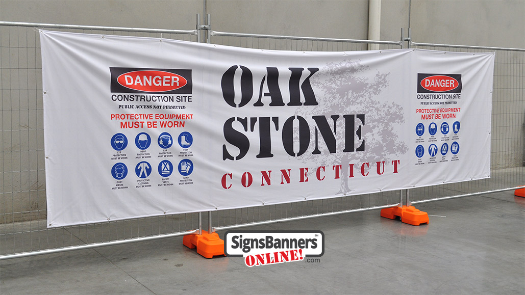 Danger Construction Site Banner Sign