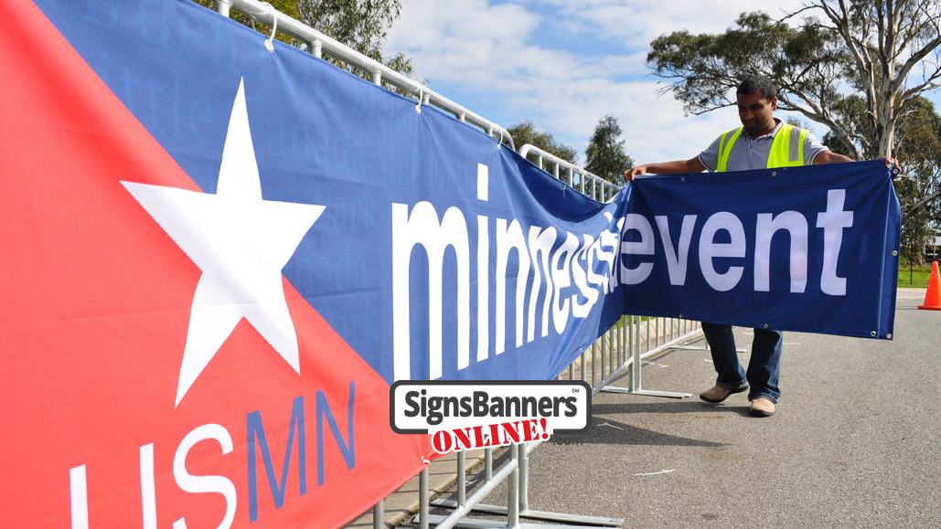 Branding and event signage for your portable barricade signage themes and sponsoring fair partners.