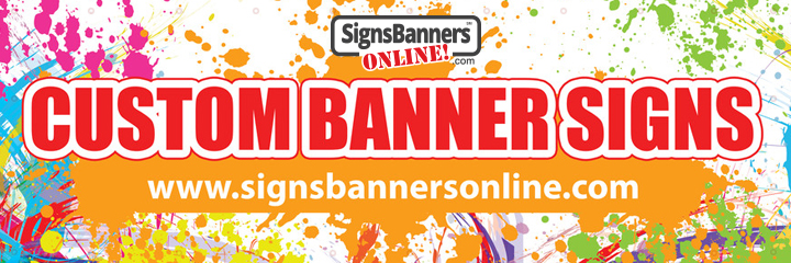 Custom Banner Signs.  Fantastic introduction of color and the banner sign really impacts on the viewer.