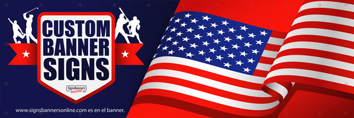 Custom Banner Signs. artist as above, the introduction of USA Flag flowing in gives the view a clear and distinctive message, this is where graphic design is very powerful.