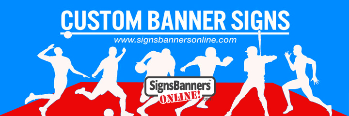 People playing sport, Nice basic and easy to view block style of vector graphics and mindset graphics on the vinyl banner