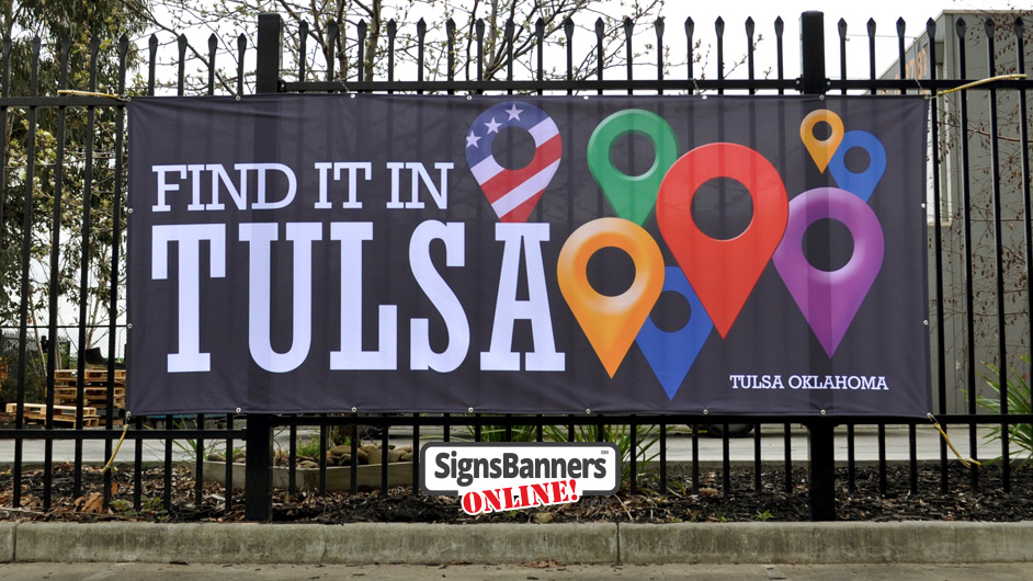 big banner sign in Tulsa