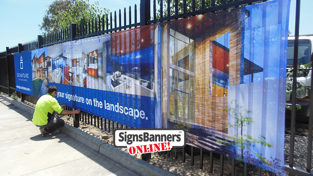 Used for example of custom outdoor banner printing in full graphic color for Dallas