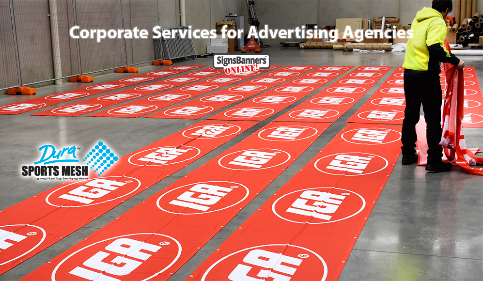 Printing of corporate banner for advertising agencies and services