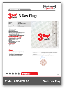 3 Day Flags Tech Sheet Data MSDS