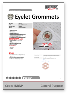 Grommet Eyelets Tech Data Sheet