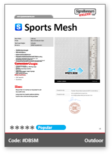 Sports Mesh Material Data Sheet