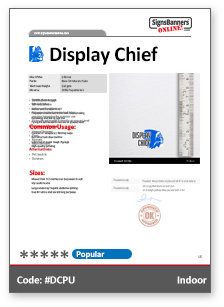 Display Chief Material Data Sheet