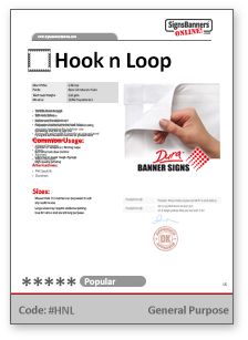 Hook n Loop Generic Tech Data Sheet