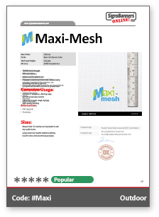 Maxi-Mesh Material Data Sheet