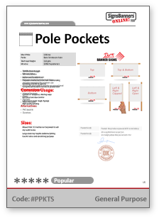 Pole Pockets Tech Data Sheet