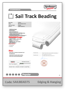 Sail Track Beading Tech Data Sheet