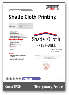 Shade Cloth Material Data Sheet