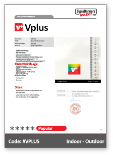 Vplus Vinyl PVC Material Data Sheet