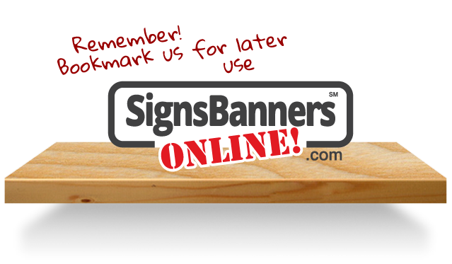 Signs Banners Online Bookshelf for later use
