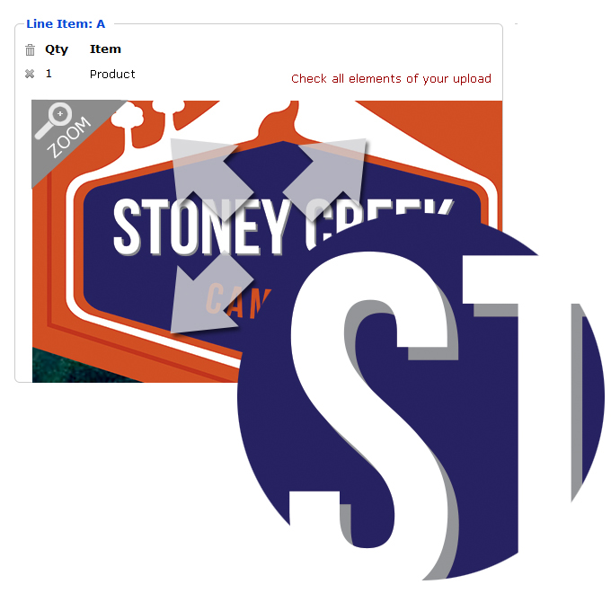 You click the Instant Preview Zoom to inspect your banner sign design.